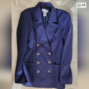 Women's Blue Double-Breasted Blazer